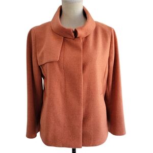 Akris‎ Punto Wool Heathered Jacket Retro Swing Blazer Coat Terracotta